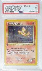 V1904: 2000: Blaine's Moltres: 1/123: 1ST Edition: Gym Heroes: PSA: 5: EX: 102261116